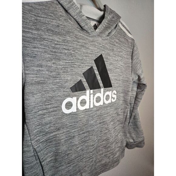 Adidas Boy's Gray Fleece Lined Hoodie Size Medium - Picture 5 of 5